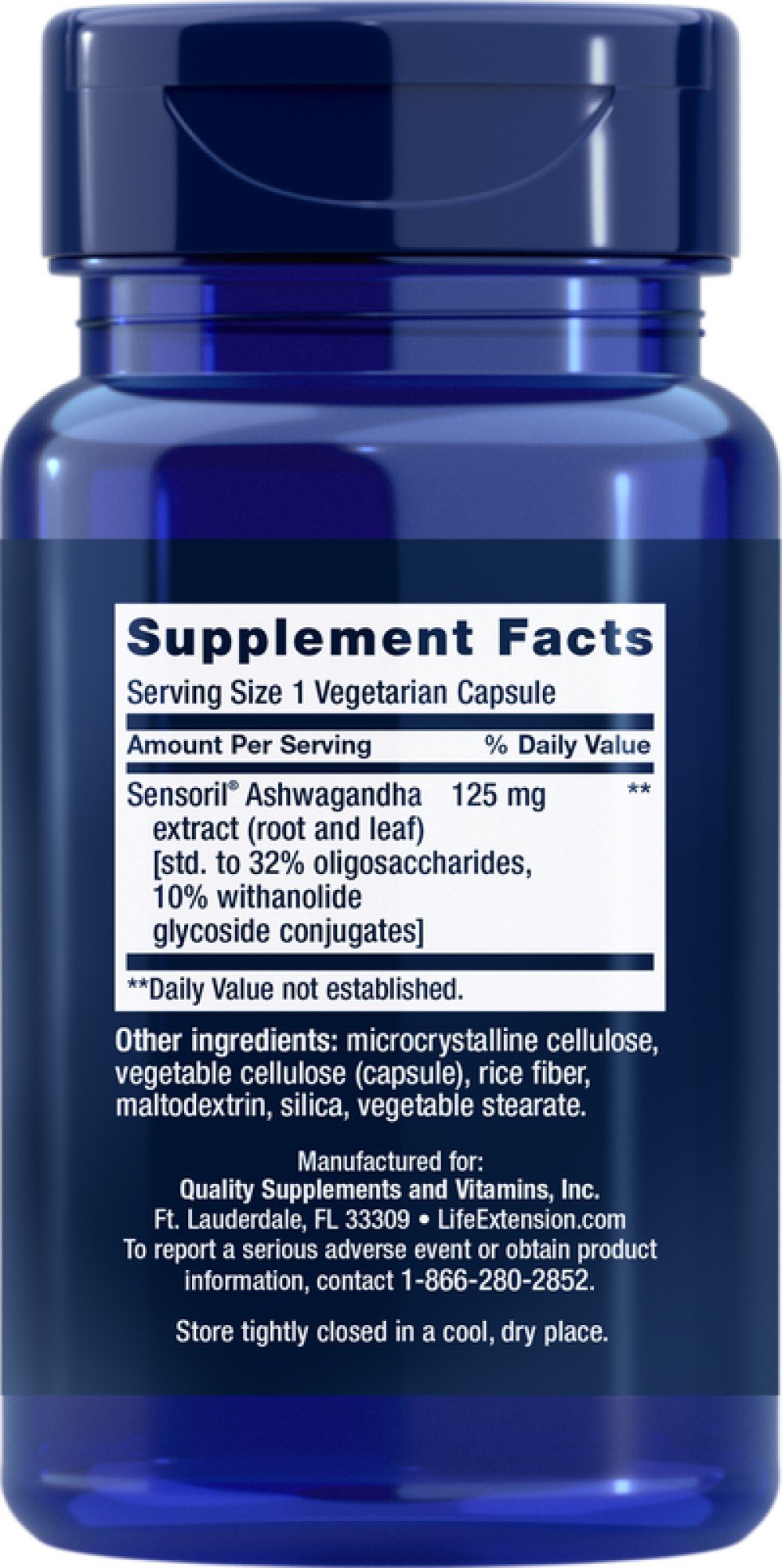 Life Extension Optimized Ashwagandha Extract 60 VegCap