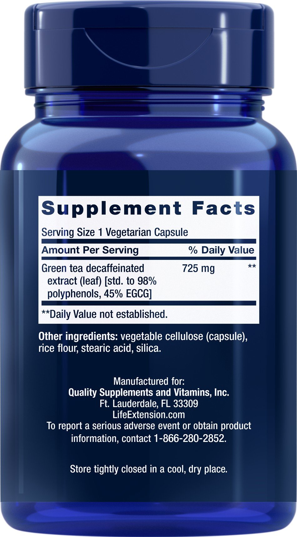 Life Extension Mega Green Tea Extract (Decaffeinated) 100 VegCap