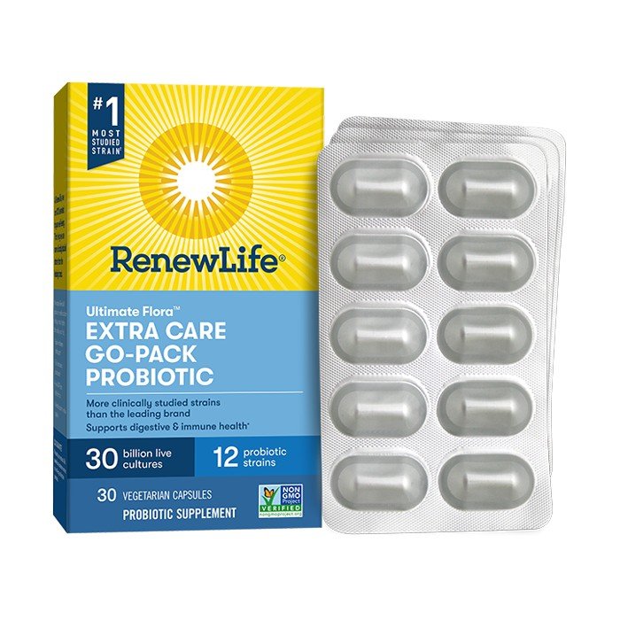 Renew Life Ultimate Flora Extra Care Probiotic Go Pack 30 Billion (Formerly Ultimate Flora RTS 30 Billion) 30 VegCap