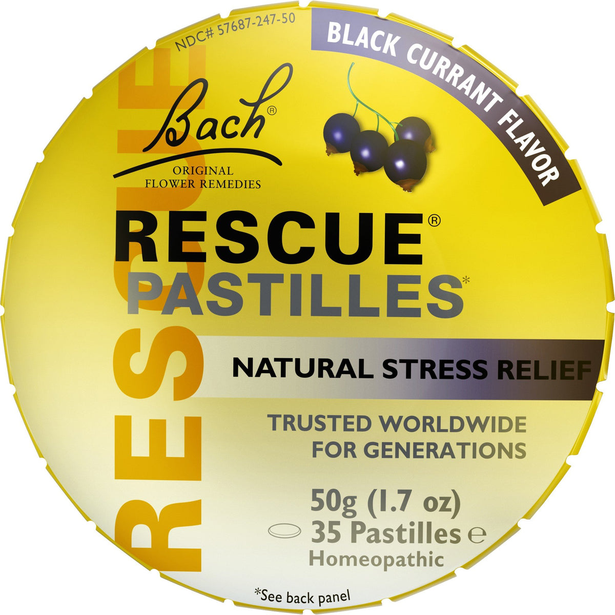 Bach Rescue Remedy Pastilles Black Currant 50 g (1.7 oz) Pastilles