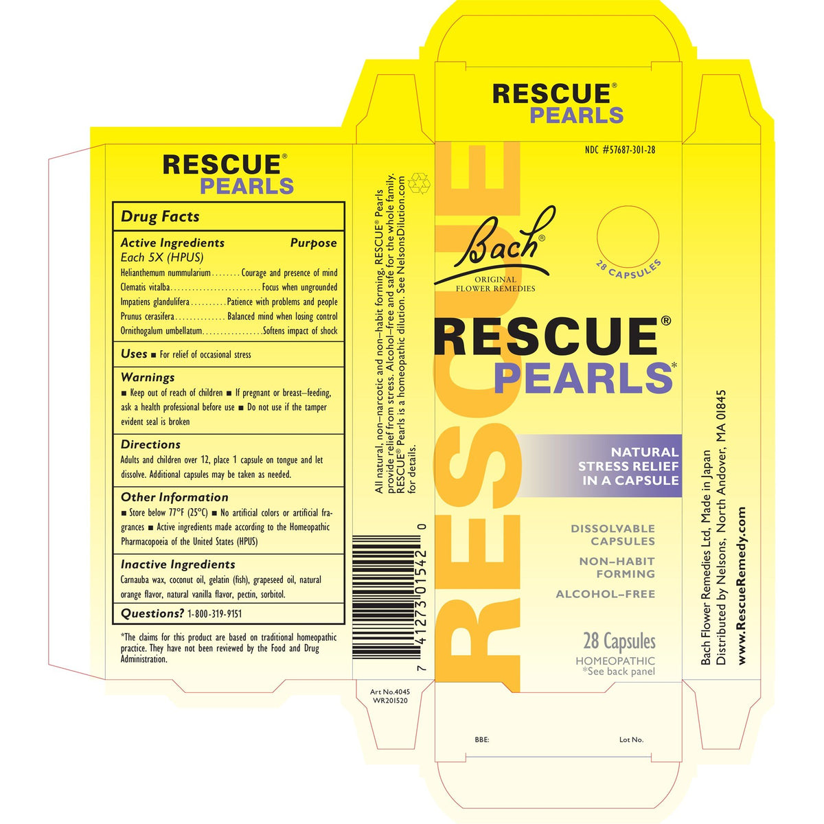 Bach Rescue Pearls 28 Capsule