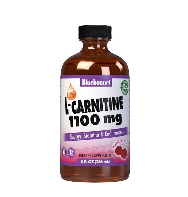 Bluebonnet Liquid L-Carnitine 1100 mg Raspberry 8 oz Liquid