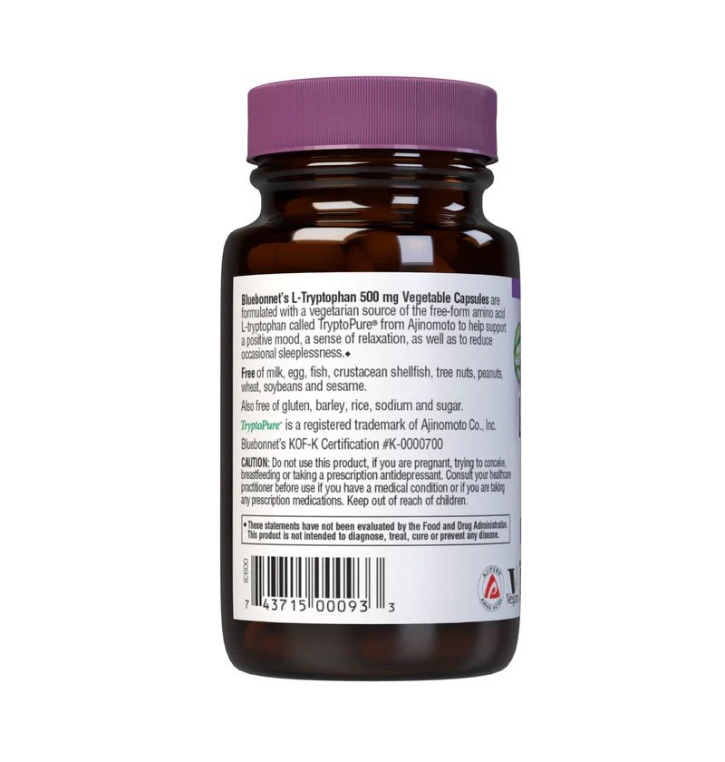 Bluebonnet L-Tryptophan 500mg 30 VegCap