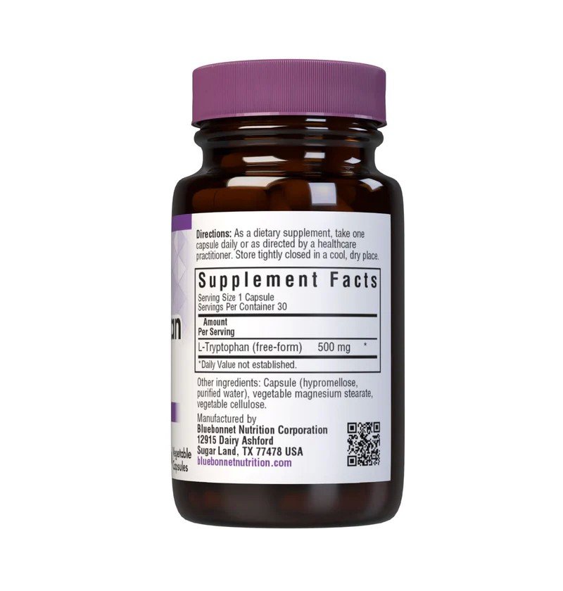 Bluebonnet L-Tryptophan 500mg 30 VegCap