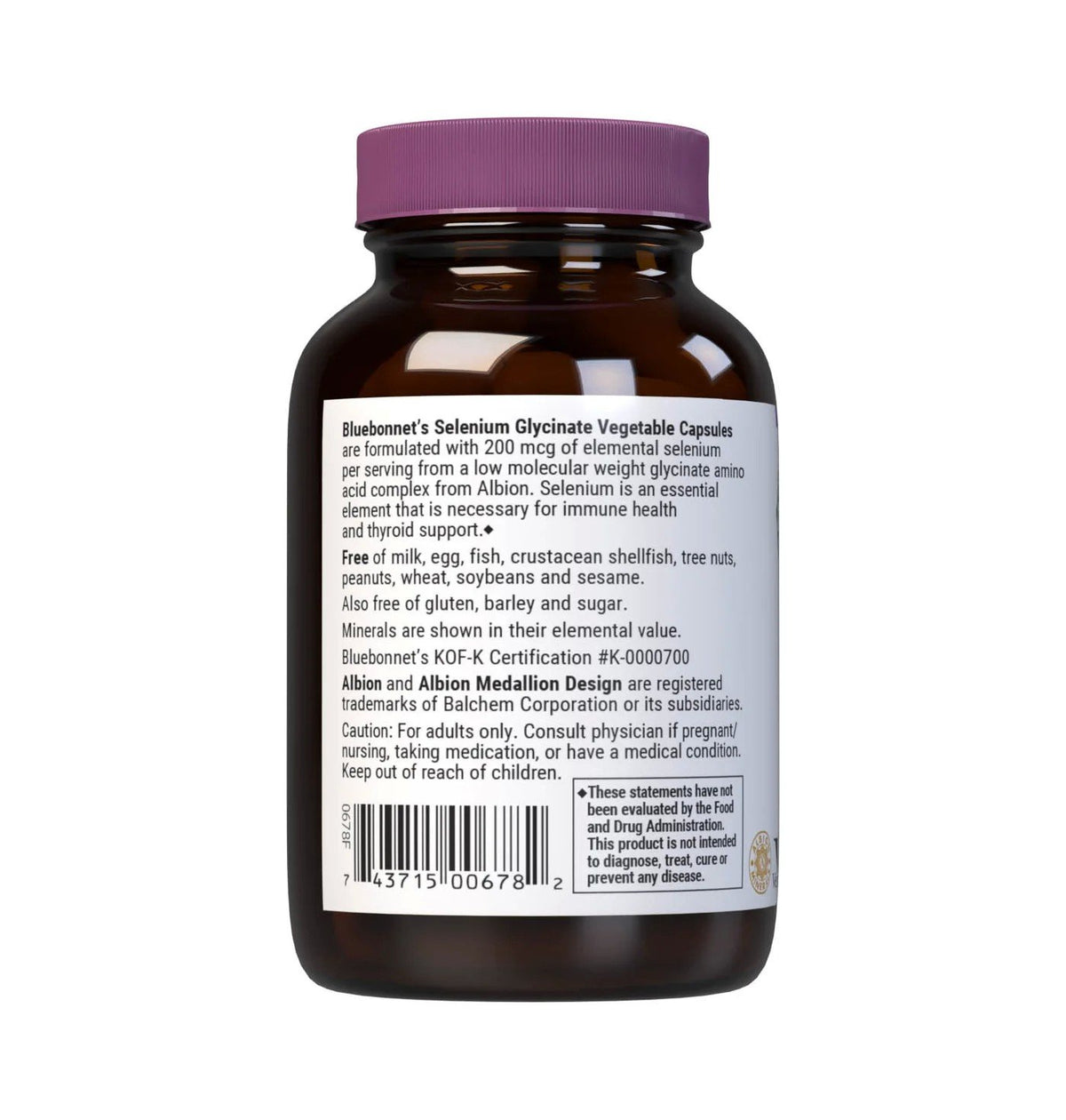 Bluebonnet Albion Selenium Glycinate 200mcg 90 VegCaps