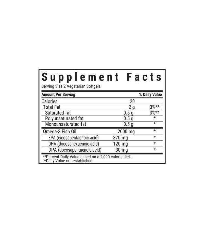 Bluebonnet Natural Omega-3 Kosher Fish Oil 120 VegCap