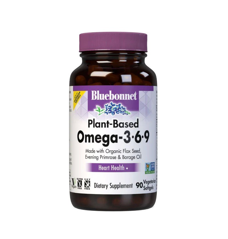 Bluebonnet Plant Based Omega-3-6-9-1000mg 90 Vegetarian Softgel