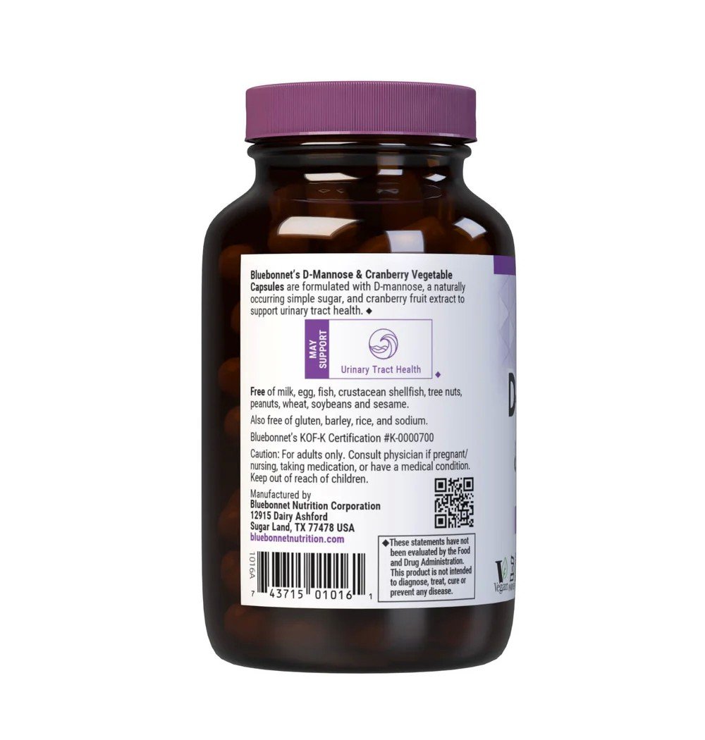 Bluebonnet D-Mannonse & Cranberry 100 Vegetarian Capsules