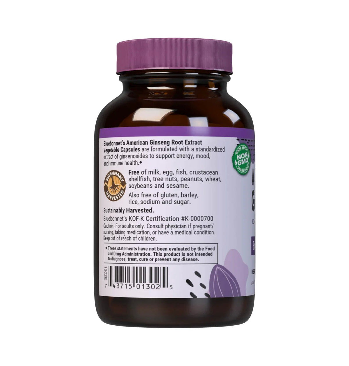 Bluebonnet American Ginseng Root Extract 500mg 50 VegCap