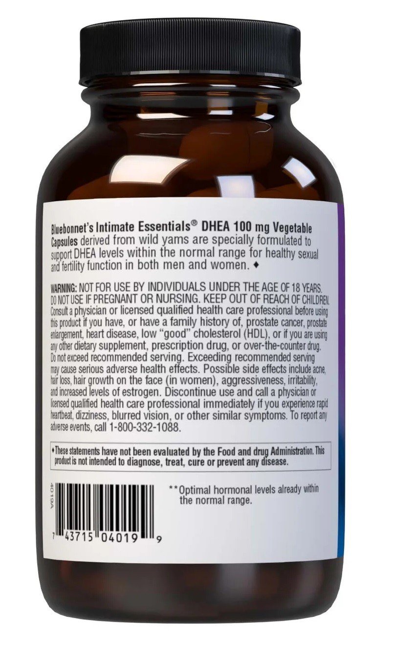 Bluebonnet Intimate Essentials DHEA 100 mg 60 VegCap