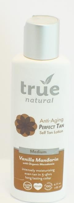 True Natural Perfect Tan Body Self Tan Lotion Vanilla Mandarin,Medium 4 fl oz Lotion