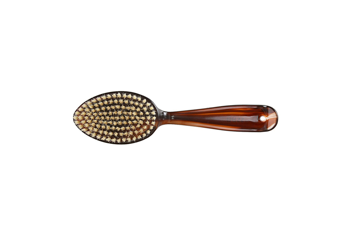 Bass Brushes Brush | Short Tortoise Shell Handle | Wild Boar Bristles | Use in Medium Wet to Dry Hair | 1 Brush | VitaminLife