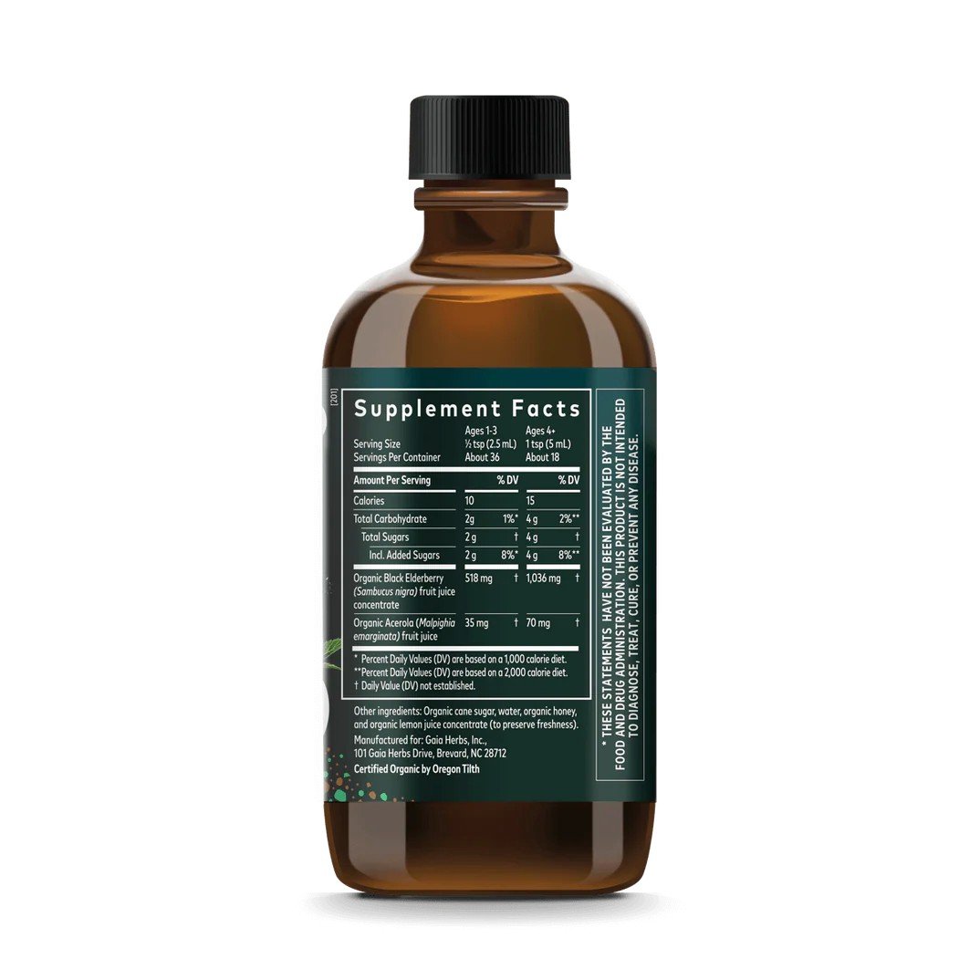 Gaia Herbs Black Elderberry Syrup for Kids 3 oz Liquid
