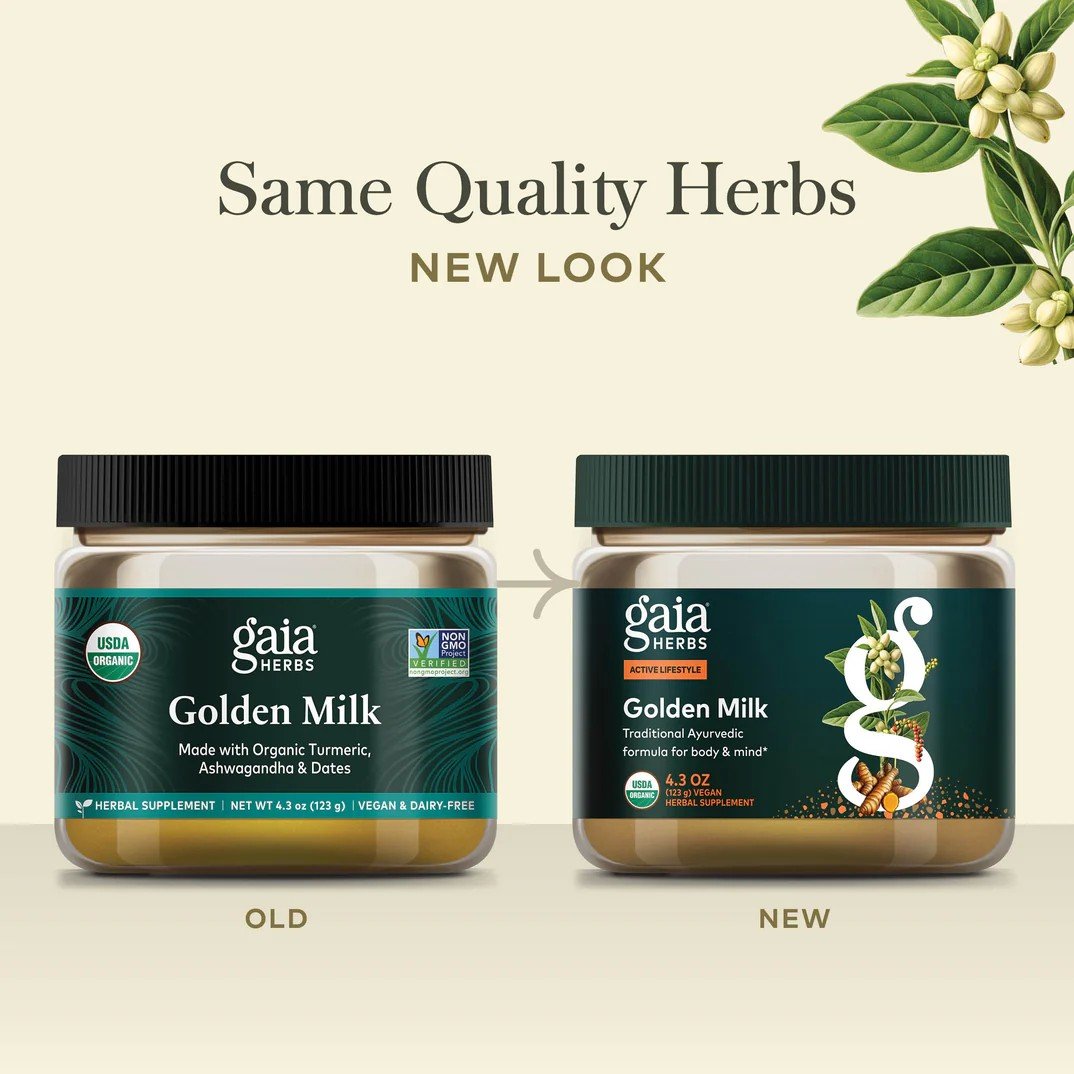 Gaia Herbs Golden Milk 4.3 oz Glass Jar