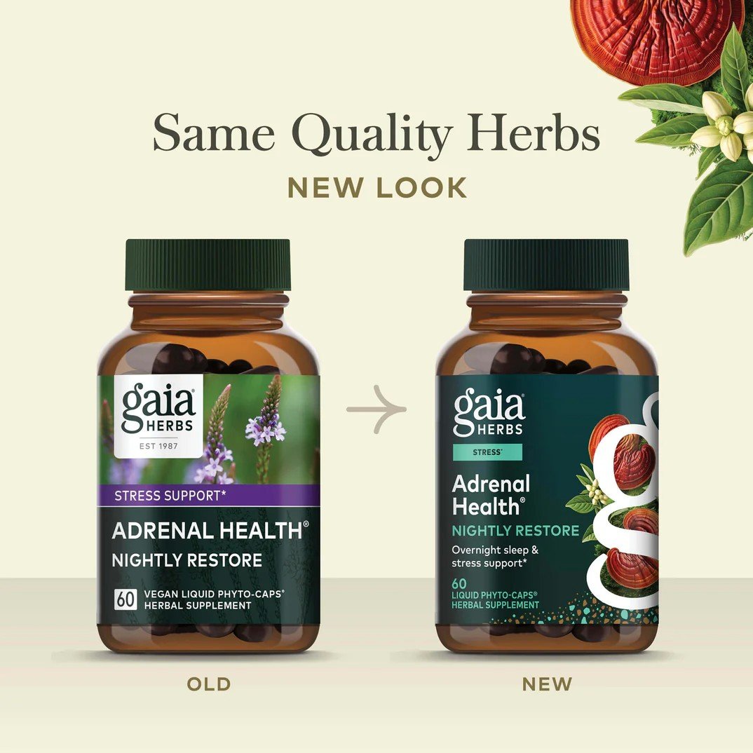 Gaia Herbs Adrenal Health Nightly Restore 60 VegCap