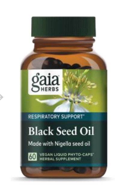 Black Seed Oil | Gaia Herbs | Made with Nigella Seed Oil | Respiratory Support | Herbal Supplement | 60 Phyto-Caps | Capsules | VitaminLife