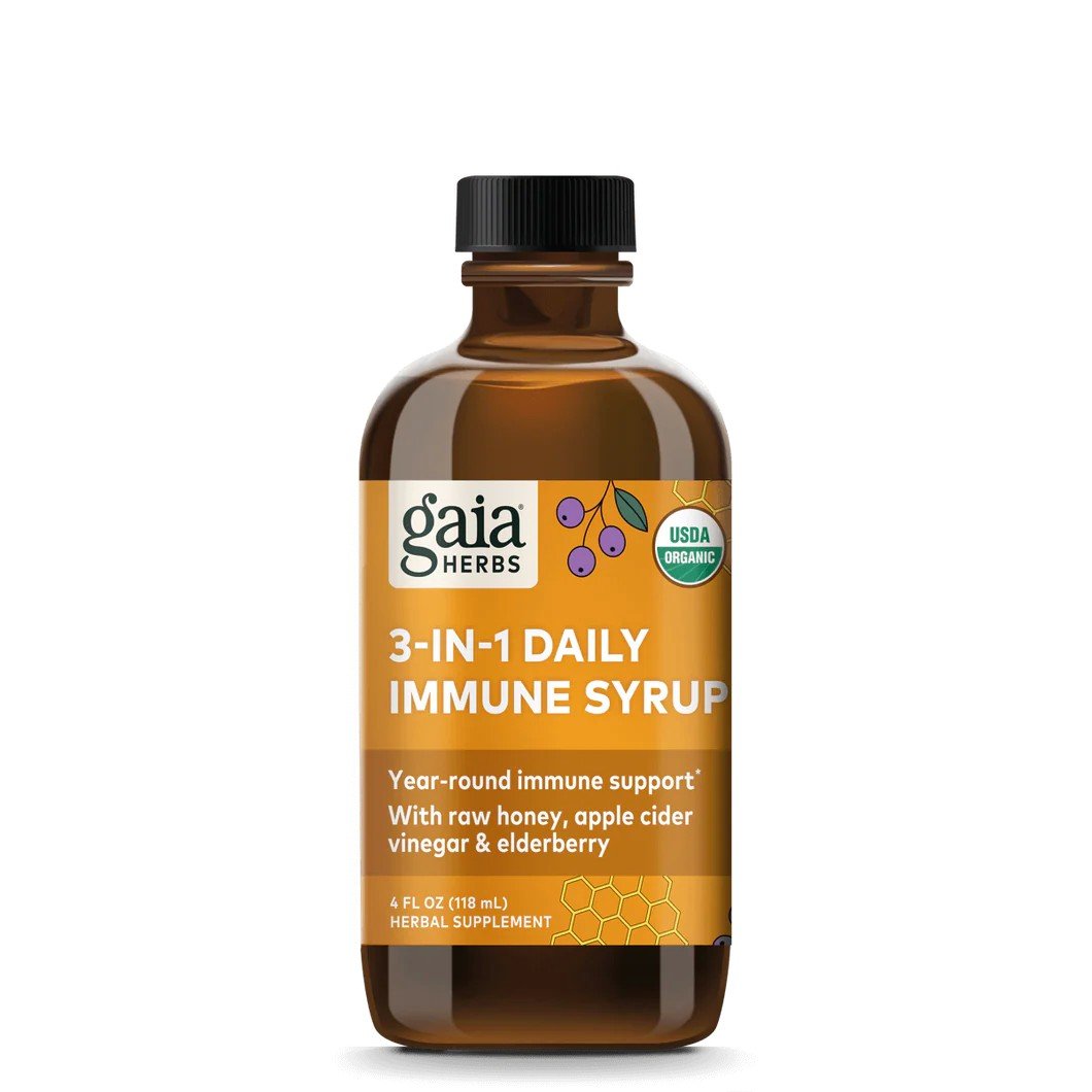 Gaia Herbs 3-IN-1 Daily Immune Syrup 4 oz Liquid