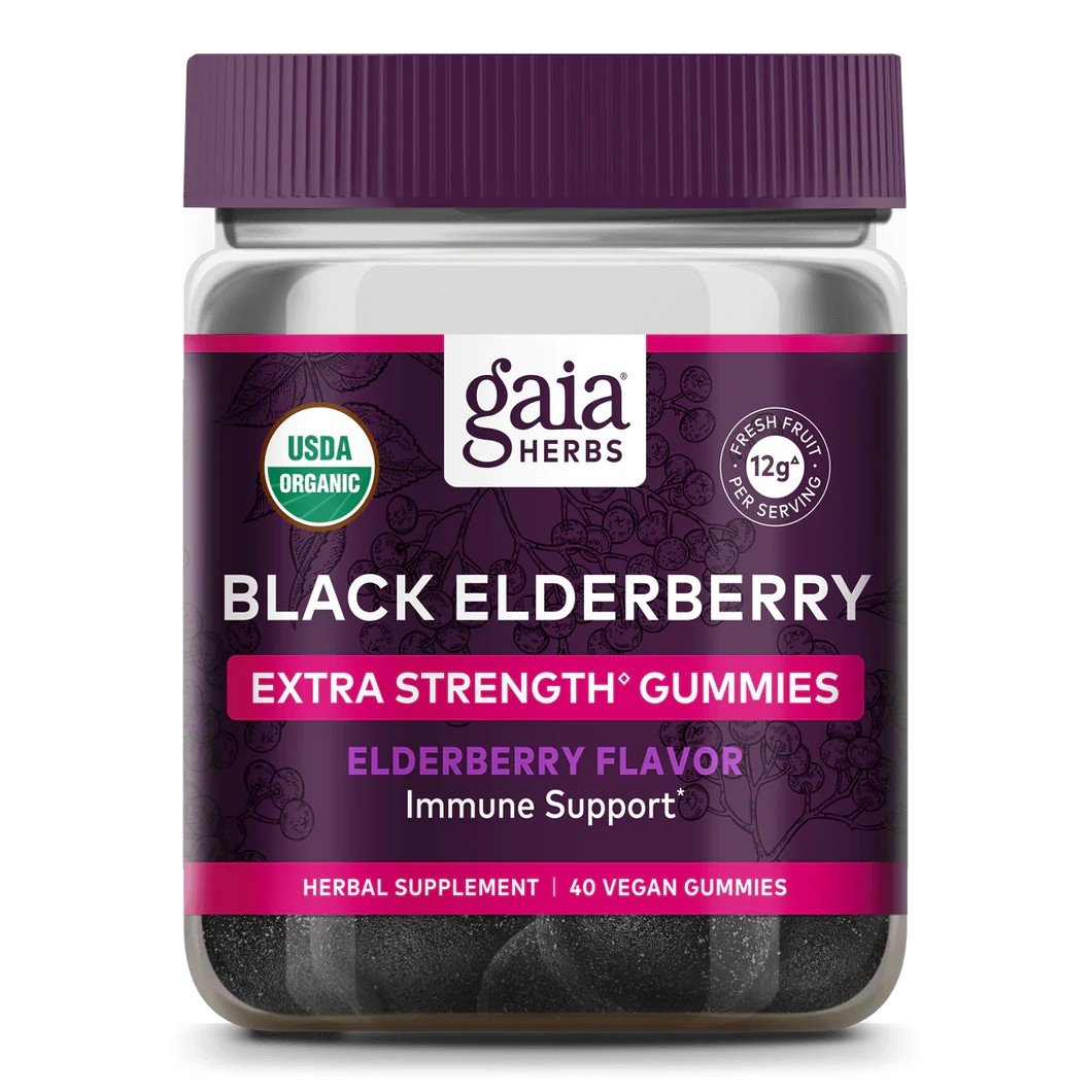 Gaia Herbs Black Elderberry Extra Strength Gummies (COG) 120 Gummy