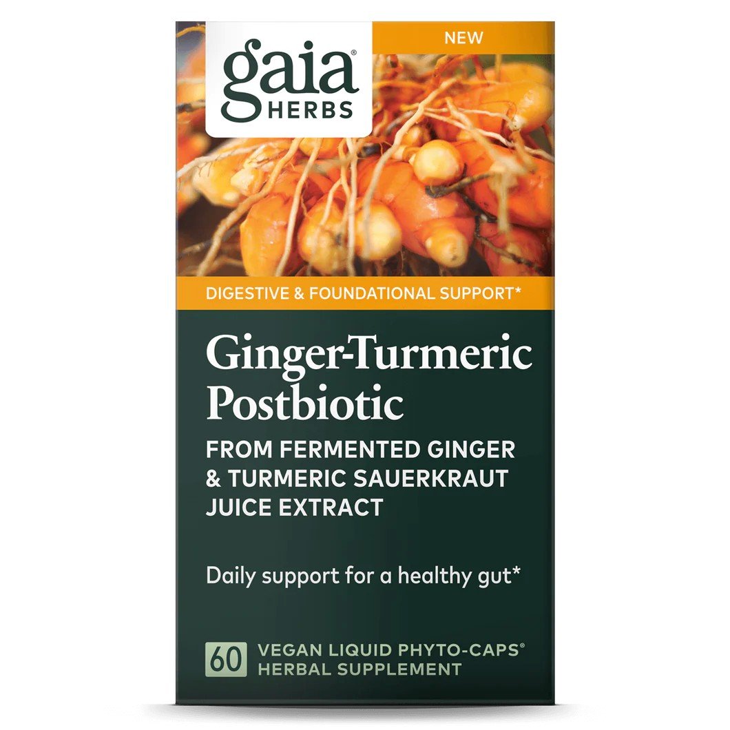 Gaia Herbs Ginger Turmeric Postbiotic 60 Capsule