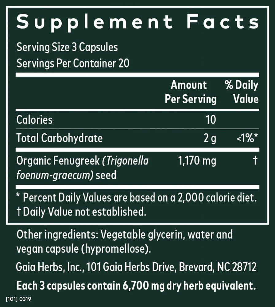 Gaia Herbs Fenugreek 60 VegCap