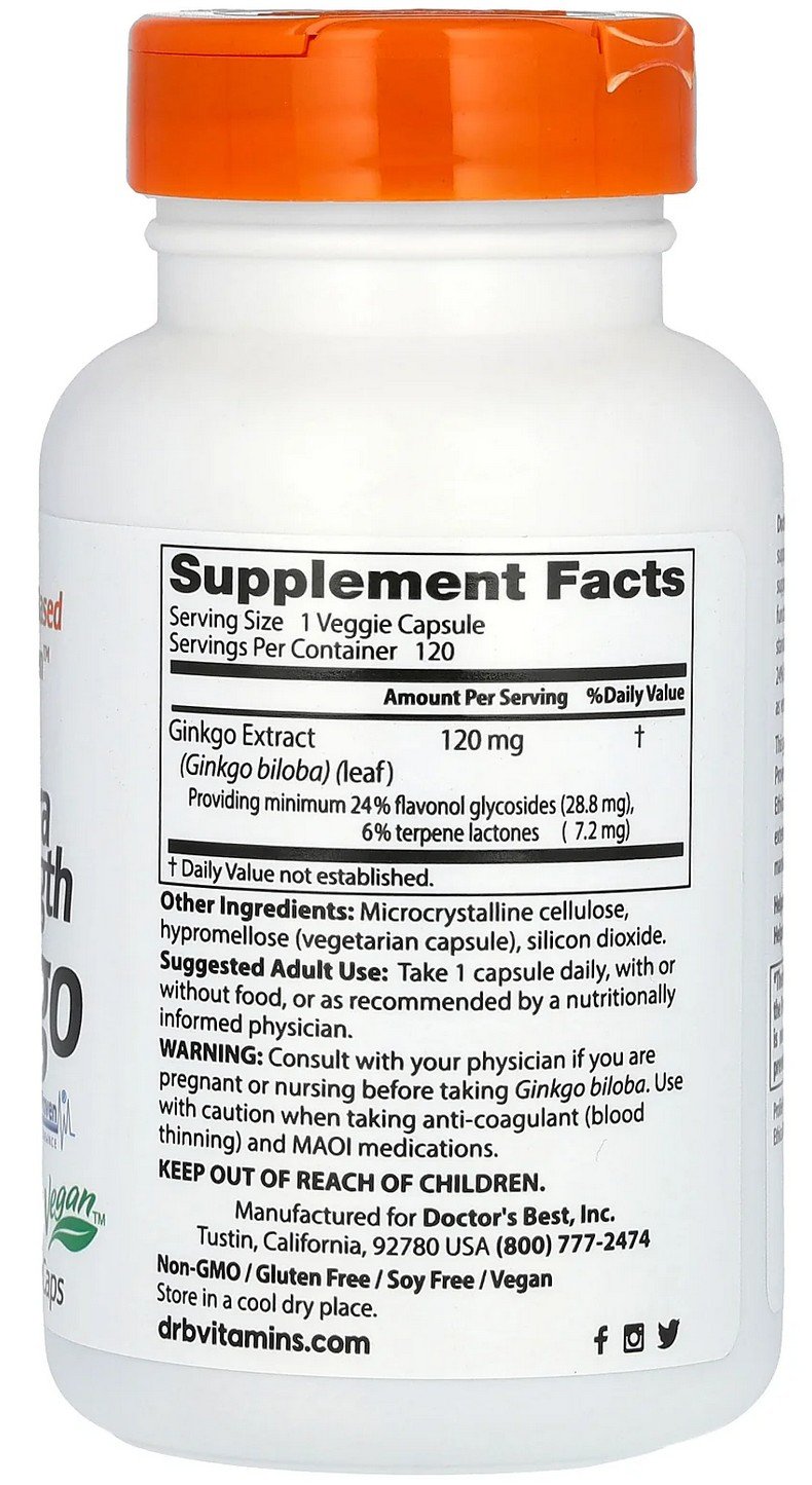 Doctors Best Extra Strength Ginkgo 120mg 120 VegCap