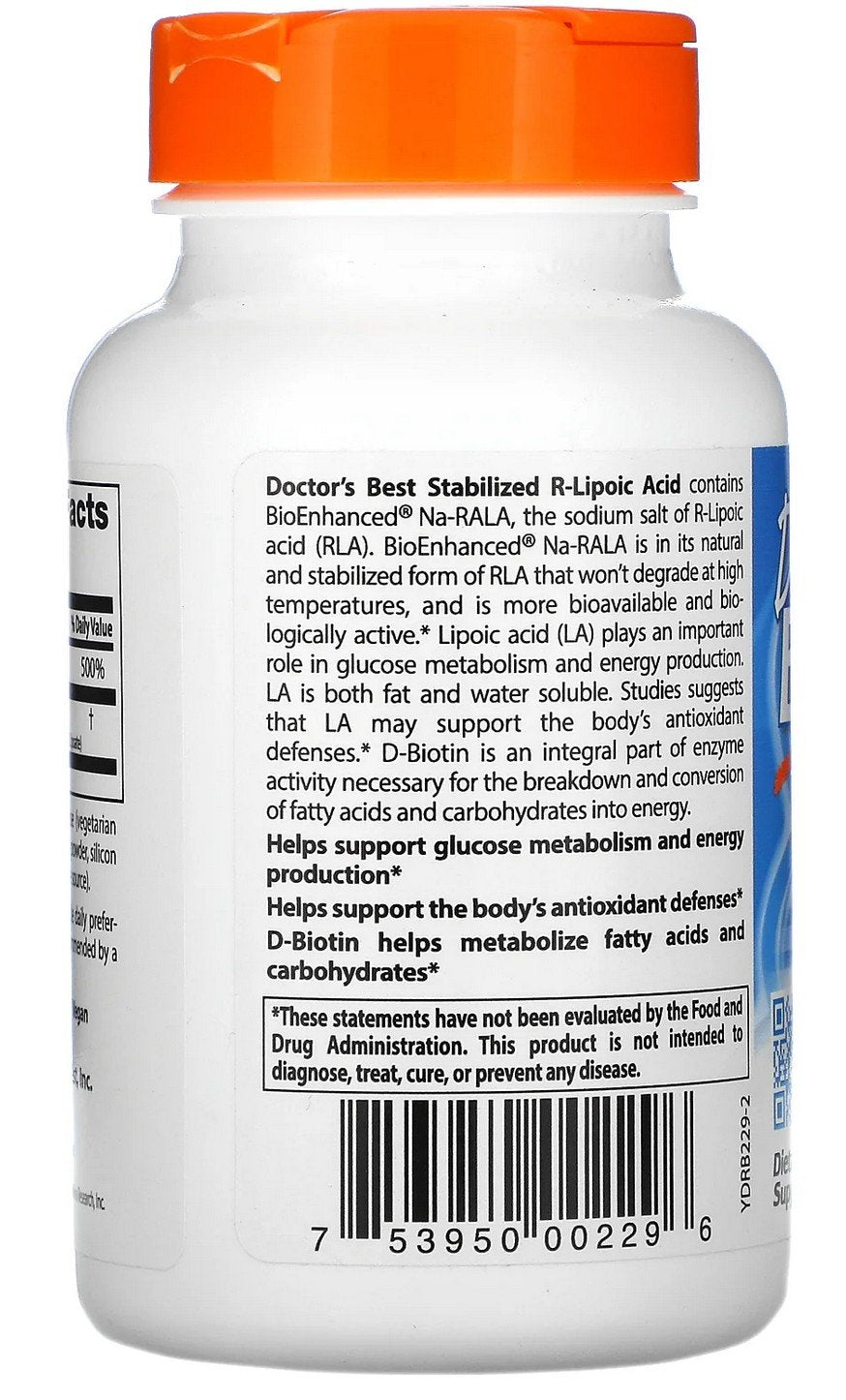 Doctors Best Stabilized R Lipoic Acid 180 VegCap