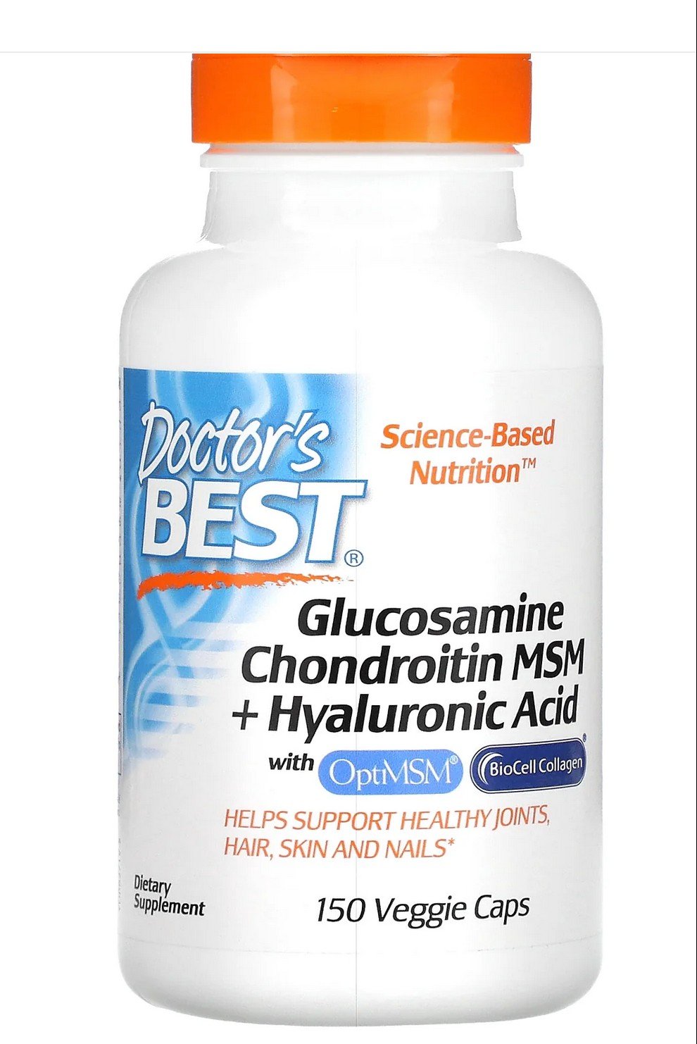 Doctors Best Glucosamine Chondroitin MSM Plus Hyaluronic Acid 150 Veggie Capsule