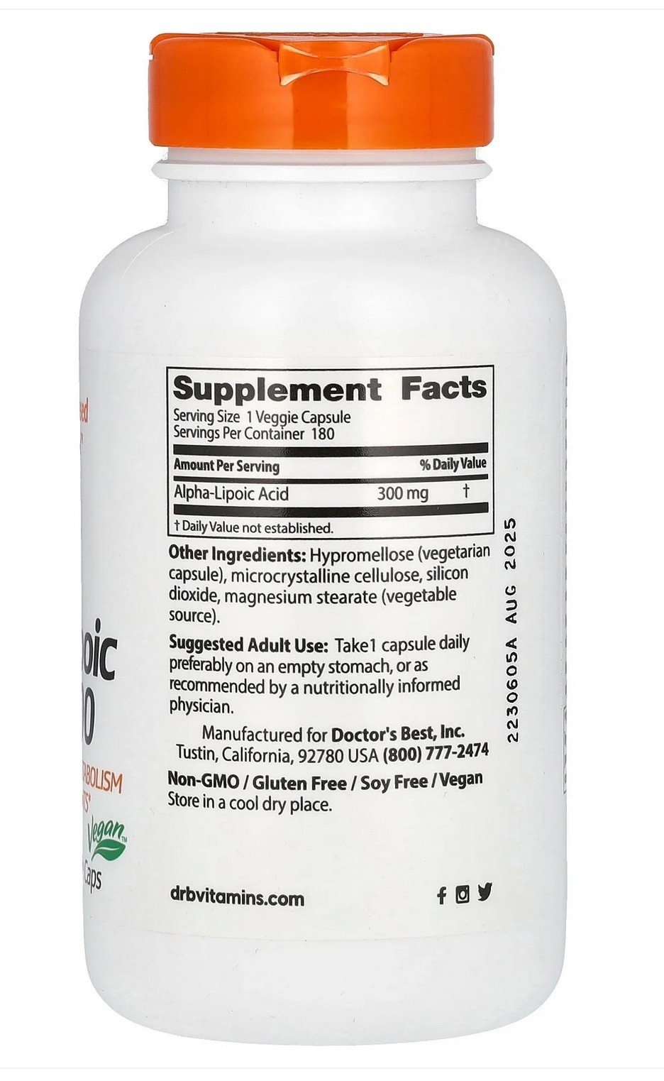 Doctors Best Alpha Lipoic Acid 300 180 VegCap