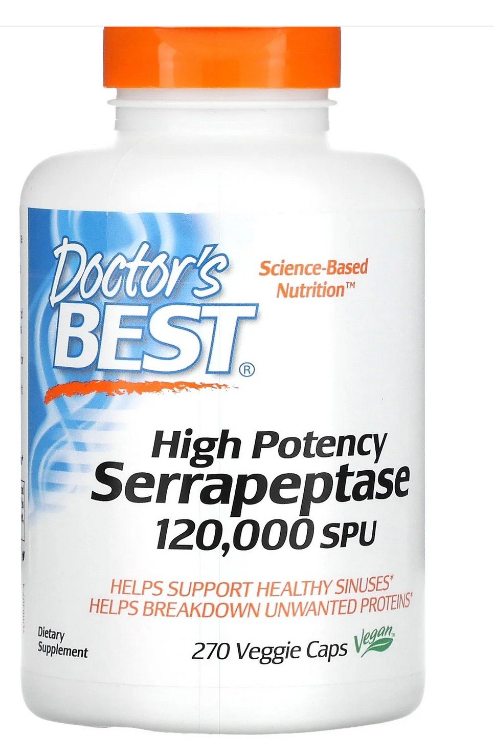 Doctors Best High Potency Serrapeptase 120,000 spu 270 VegCap
