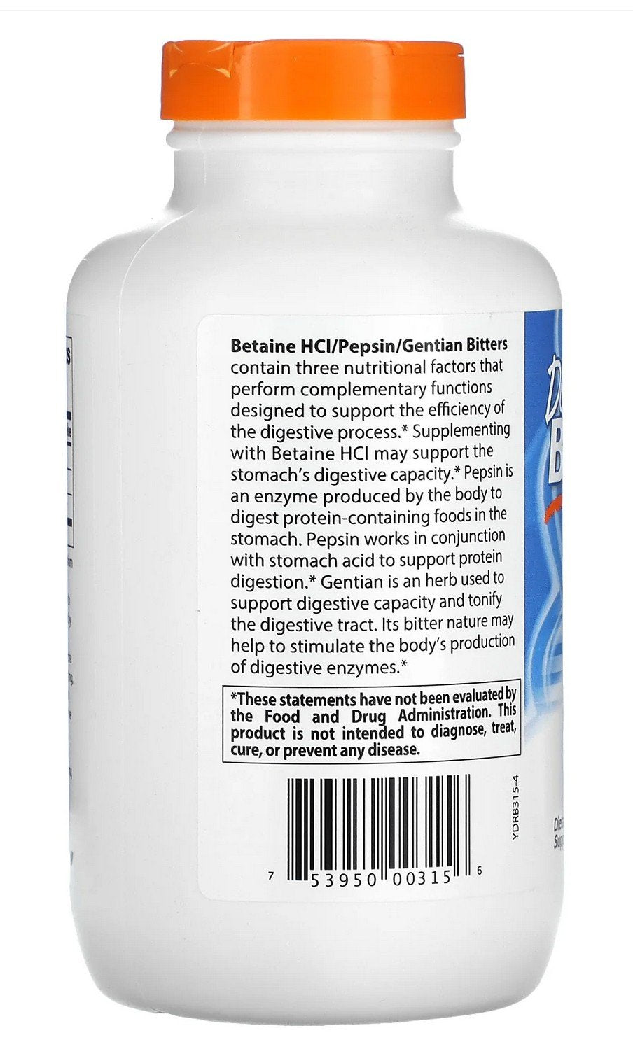 Doctors Best Betaine HCl Pepsin &amp; Gentian Bitters 360 Capsule