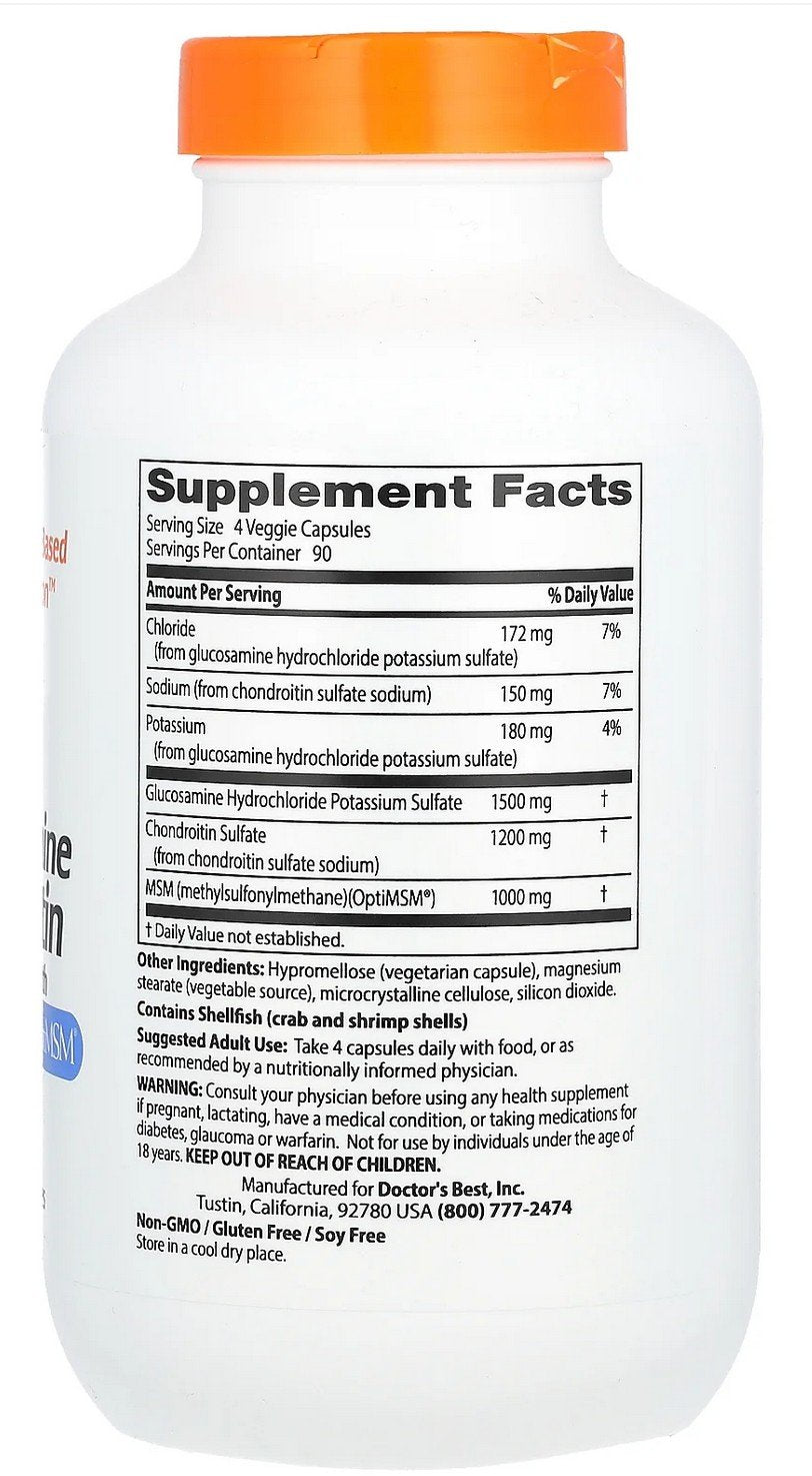 Doctors Best Glucosamine Chondroitin MSM with OptiMSM 360 Capsule