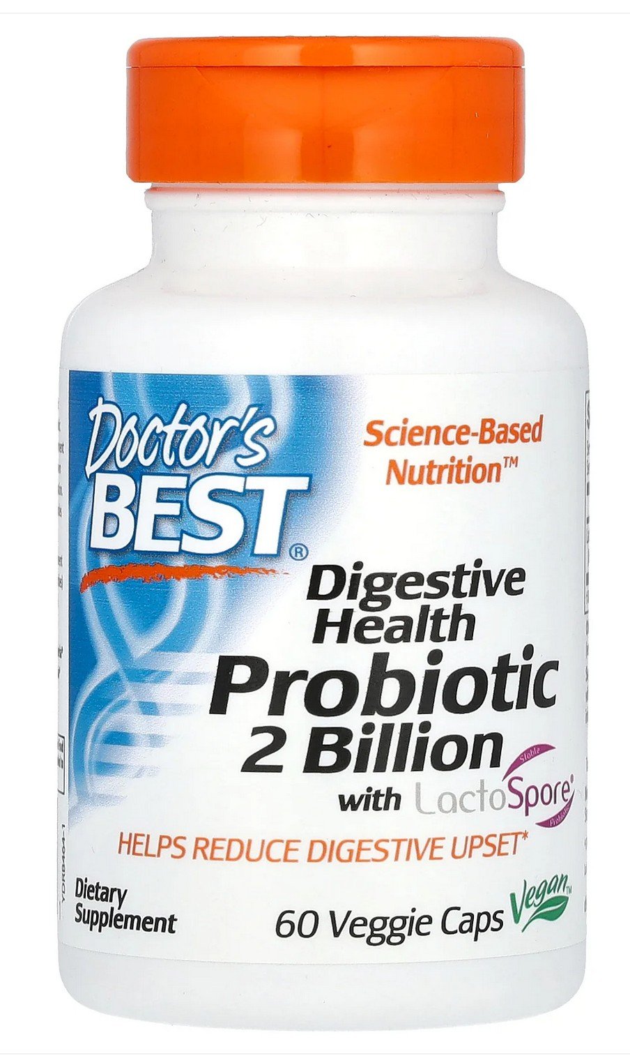 Doctors Best Digestive Health Probiotic 2 Billion with LactoSpore 60 VegCap