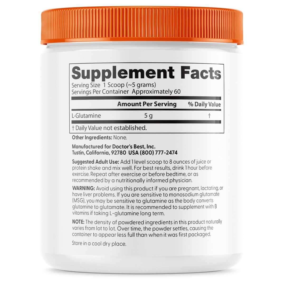 Doctors Best Pure L-Glutamine 300 mg Powder