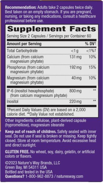 Nature&#39;s Way Cell Forte IP-6 &amp; Inositol 120 VegCap