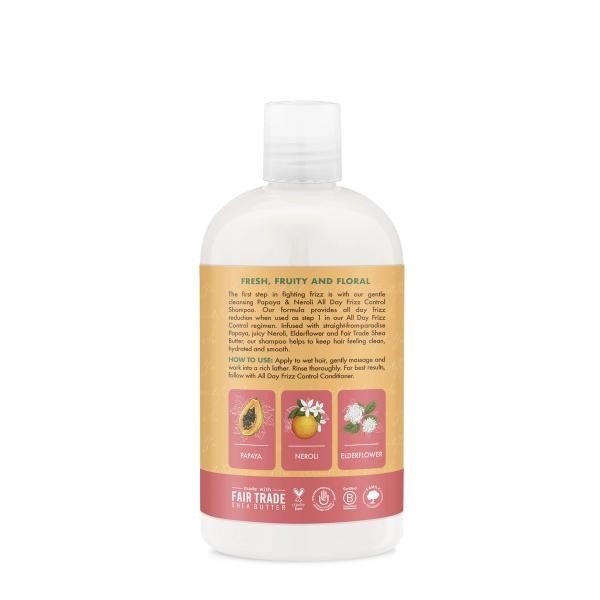 Shea Moisture All Day Frizz Control Shampoo Papaya &amp; Neroli 13 oz Liquid