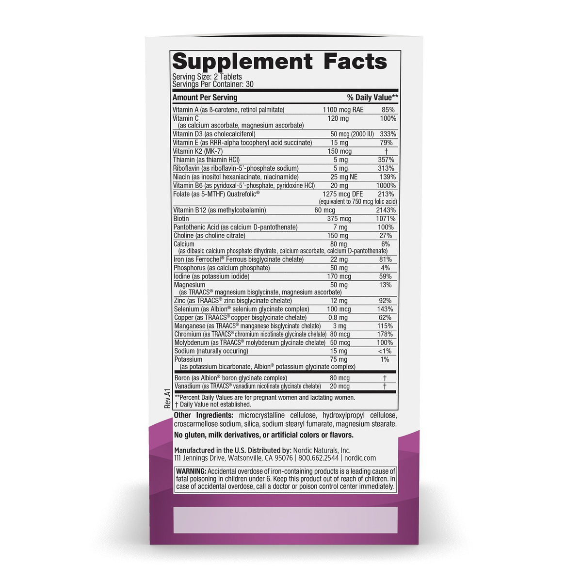 Nordic Naturals Prenatal Multivitamin 60 Tablet