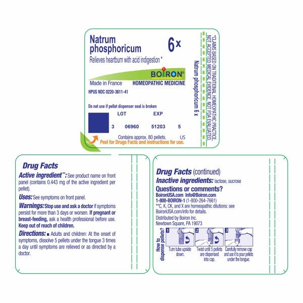 Boiron Natrum Phosphoricum 6X Homeopathic Single Medicine For Digestive 80 Pellet