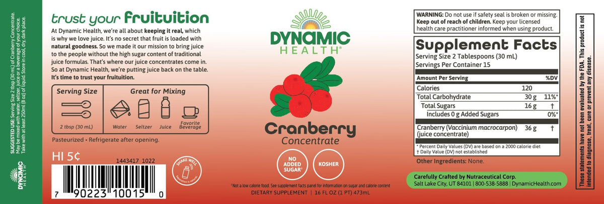 Dynamic Health Cranberry Concentrate 16 oz Liquid