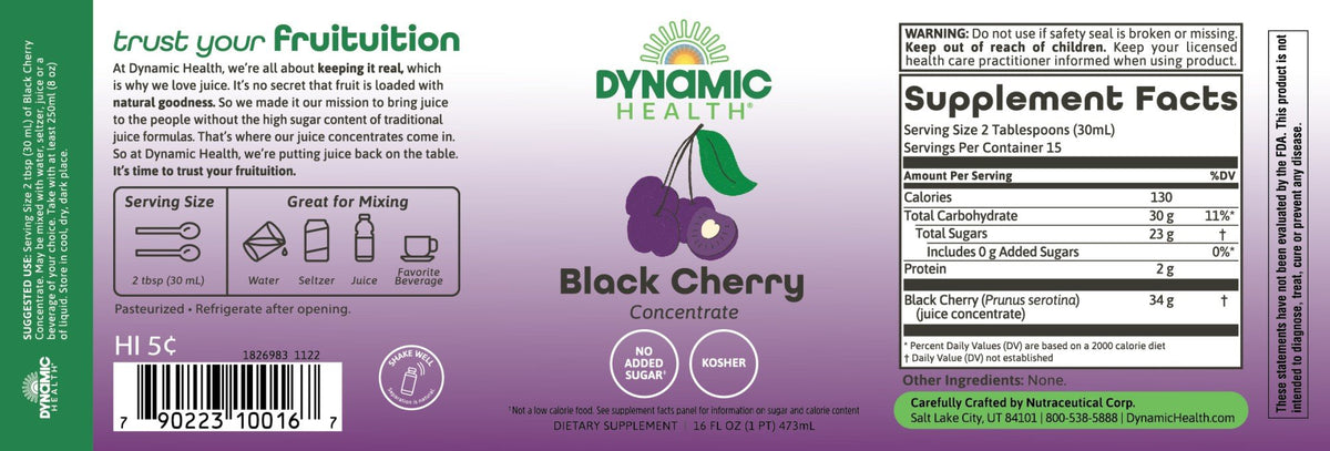 Dynamic Health Black Cherry Concentrate 16 oz Liquid