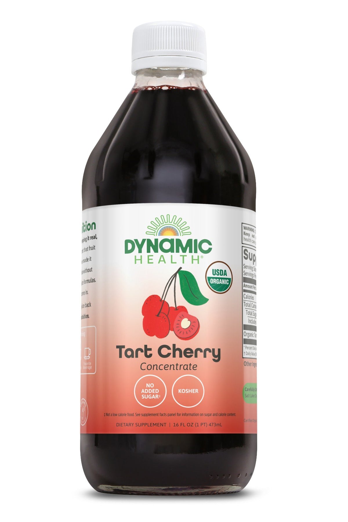 Dynamic Health 100% Pure Organic Certified Tart Cherry Juice Concentrate 16 oz Liquid