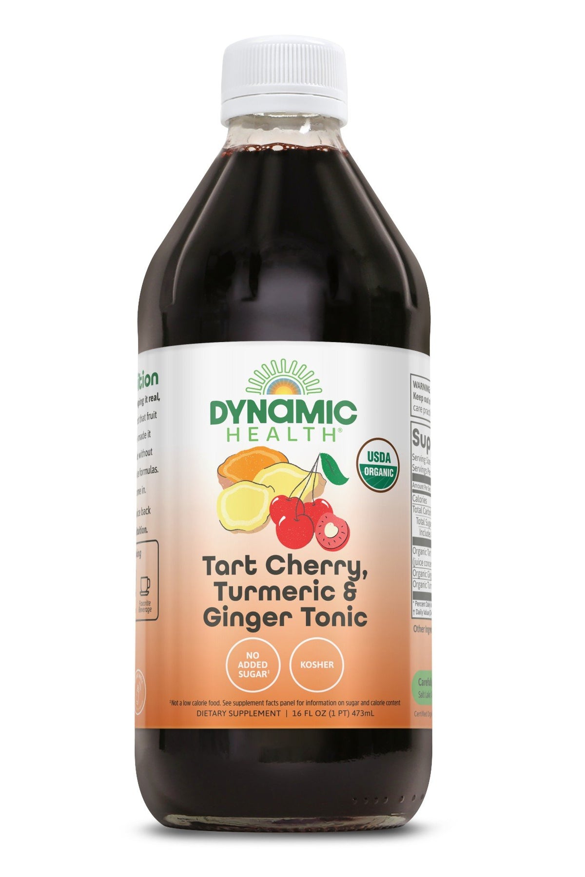 Dynamic Health Tart Cherry Turmeric Ginger-Glass 16 oz Glass Bottle