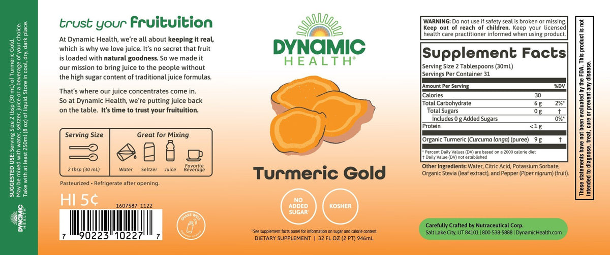 Dynamic Health Turmeric Gold Natural 32 oz Liquid