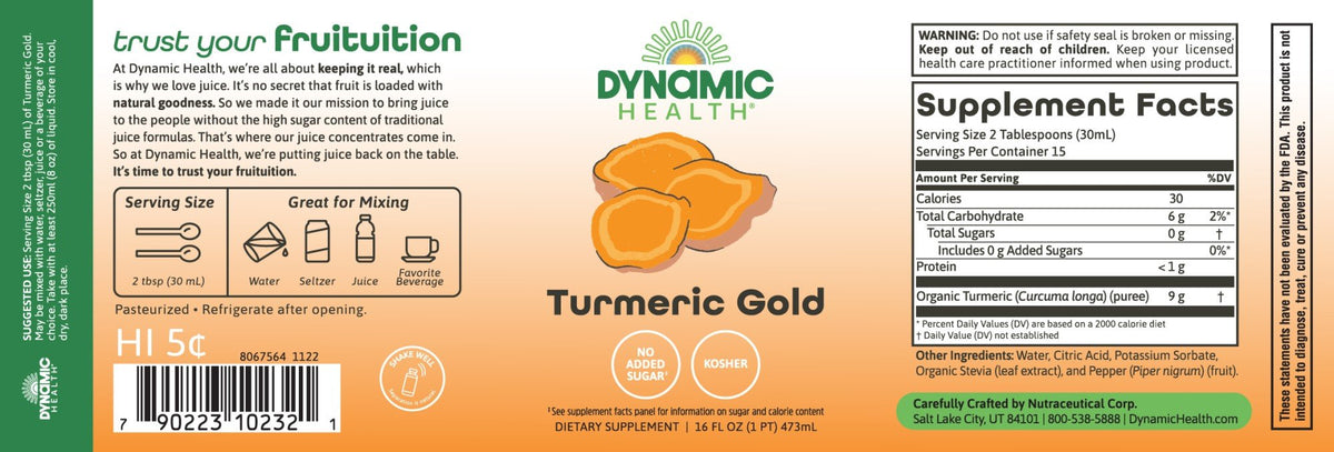 Dynamic Health Turmeric Gold Natural 16 oz Liquid