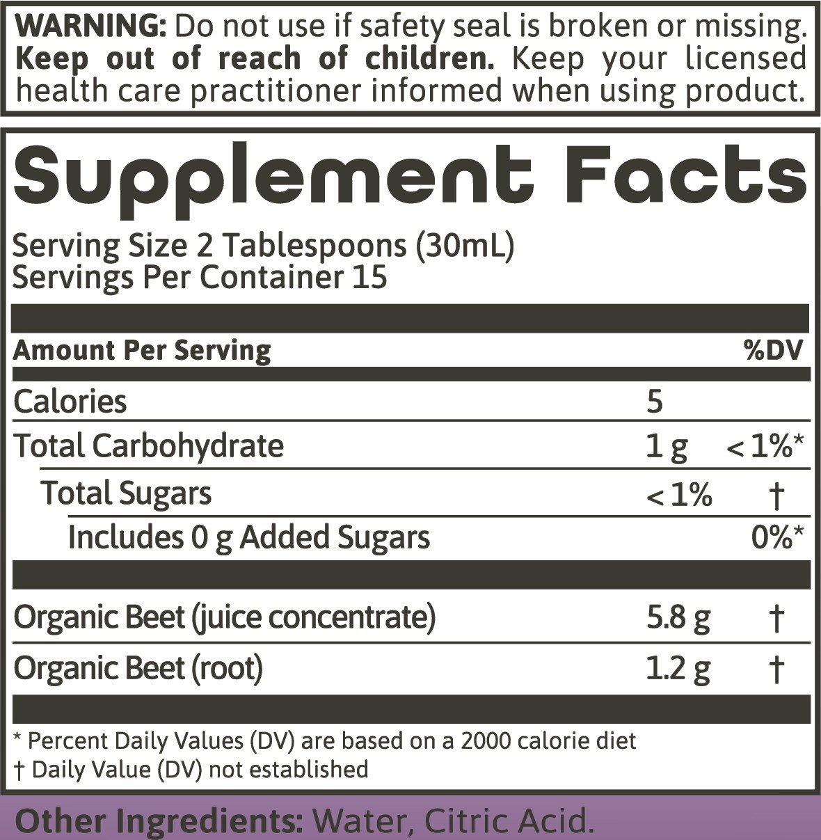 Dynamic Health Beetroot Juice Certified Organic 16 oz Liquid