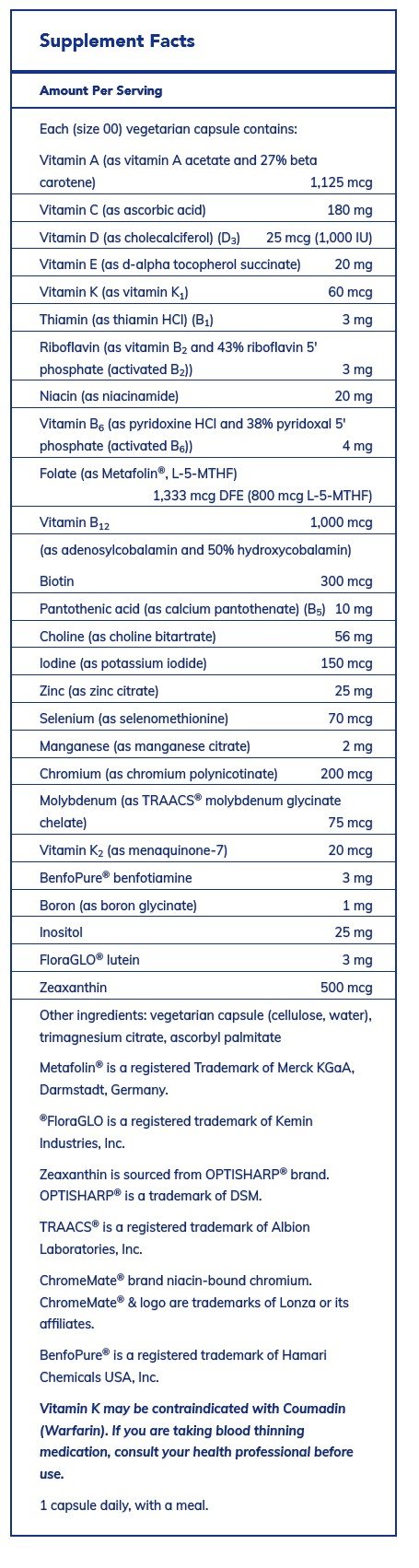 Pure Encapsulations PureGenomics Multivitamin 60 Capsule