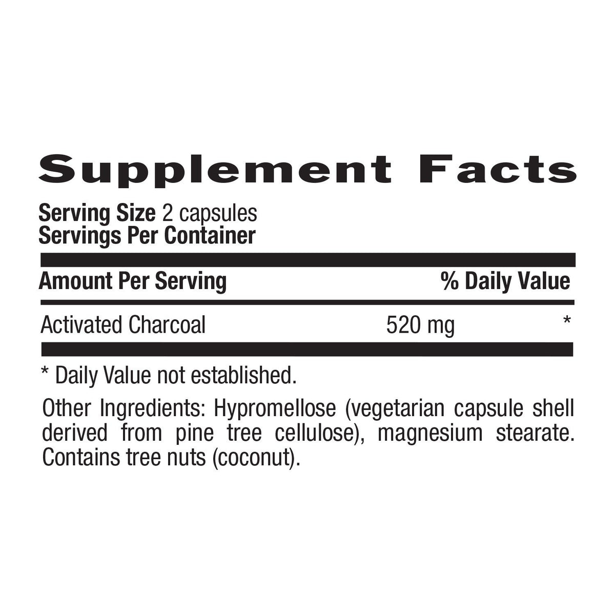 Country Life Activated Charcoal 180 Capsule