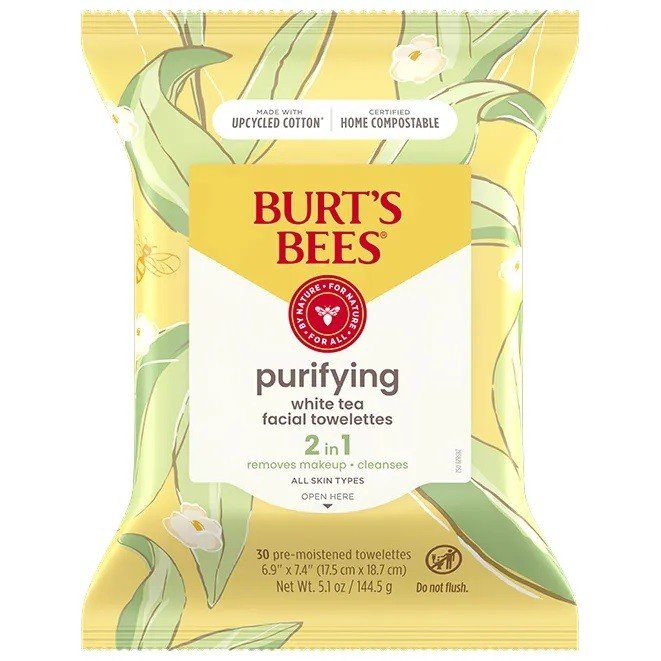 Burt's Bees Facial Cleansing Towelettes with White Tea Extract 30 Towelette