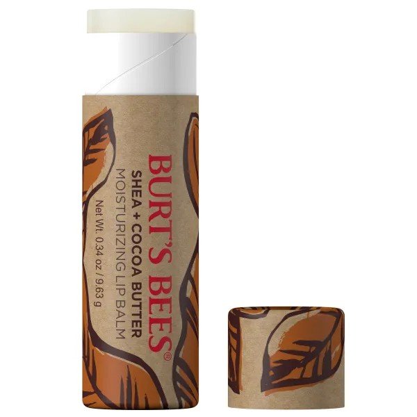 Burt&#39;s Bees Shea + Cocoa Butter Paper Tube Lip Balm in Blister Box 0.34 oz. Lip Balm