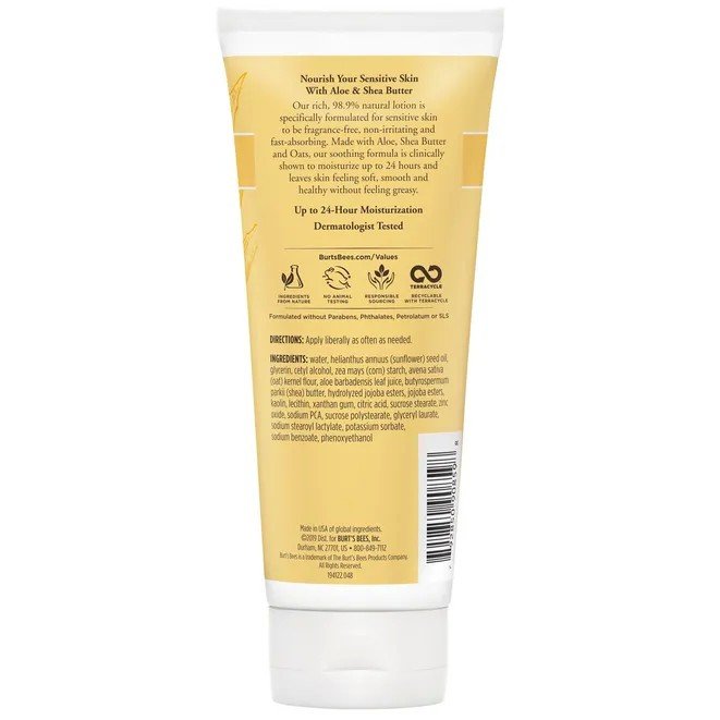 Burt's Bees Sensitive Aloe & Shea Butter Body Lotion 6 oz. Lotion