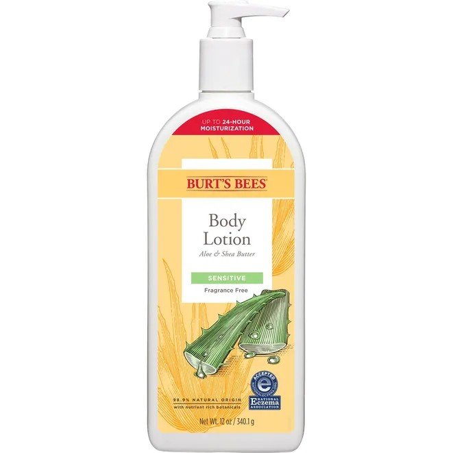 Burt's Bees Sensitive Aloe & Shea Butter Body Lotion Pump Bottle 12 oz. Lotion